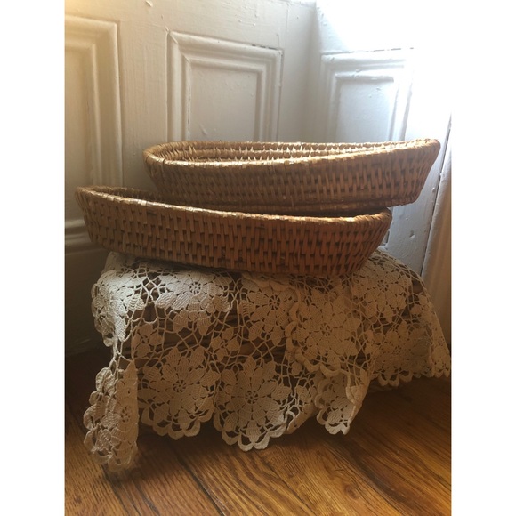 Raffia-Boho-Oval-Natural Baskets-Handmade - Picture 5 of 6